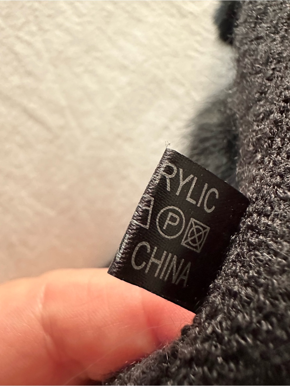 Black Knit Wrap with rabbit fur Pom Pom accents - Picture 11 of 11